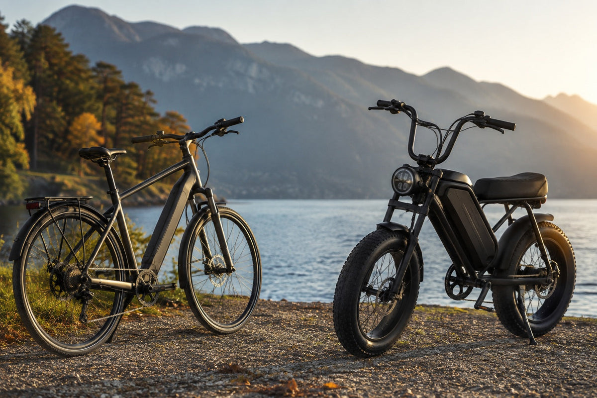 Comparatif côte à côte d'un vélo électrique classique et d'un fat bike électrique Sykell