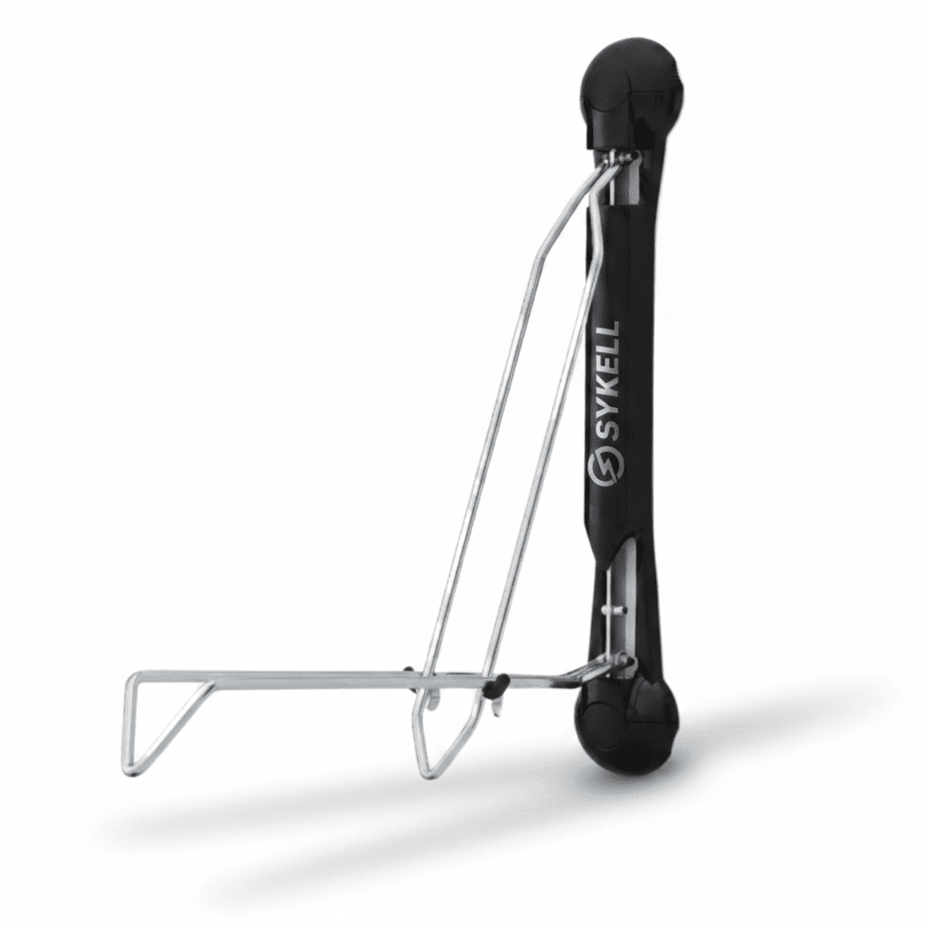 Fixation murale Sykell en acier inoxydable pour vélo électrique, vue de face