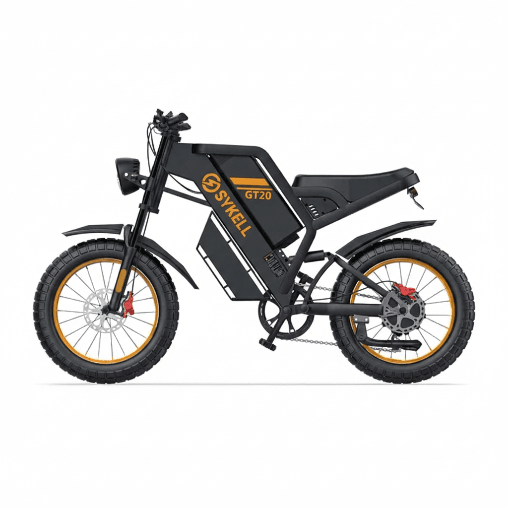 Vélo électrique sportif Sykell GT20 vu de profil, cadre aluminium