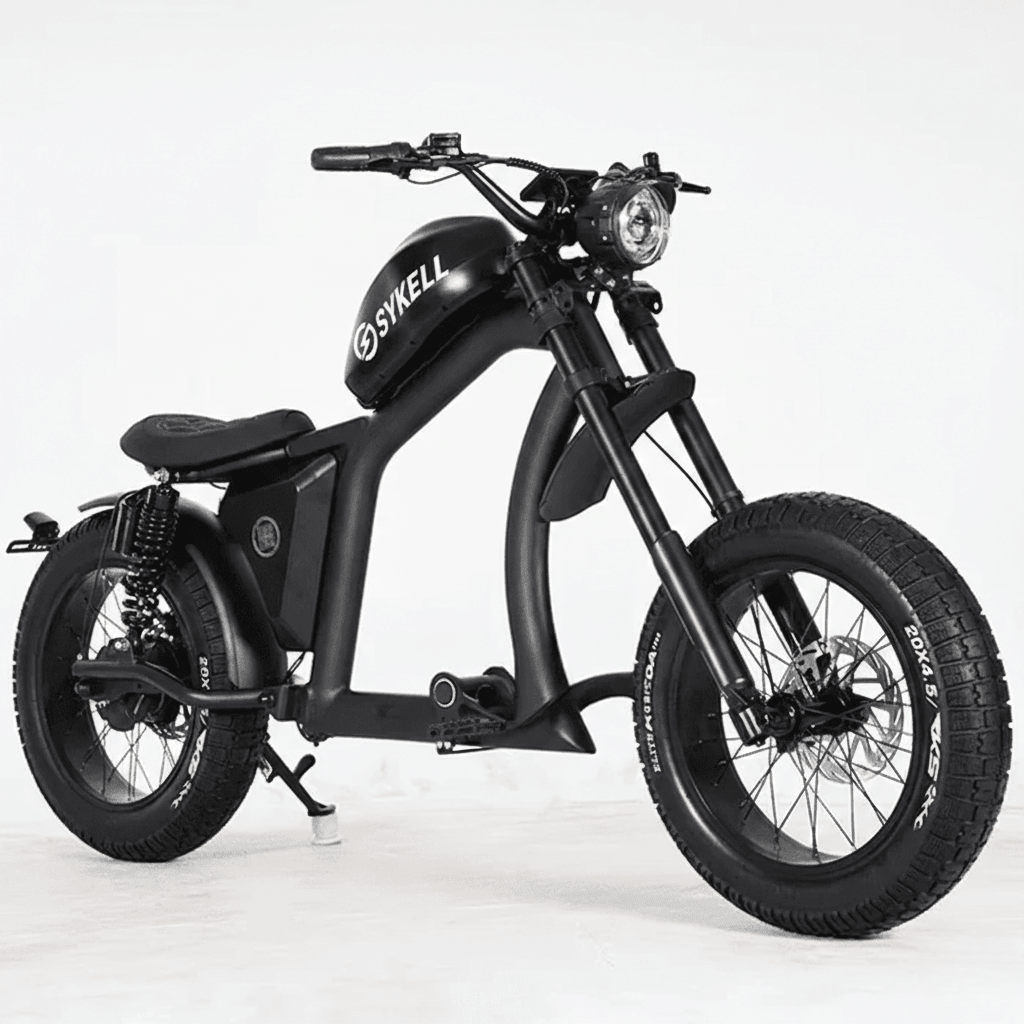 Chopper électrique Sykell FT02, design moto et cadre aluminium