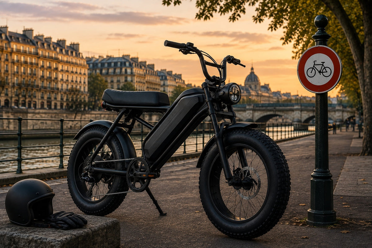 Fat bike électrique conforme à la réglementation française, prêt pour l'achat en 2026
