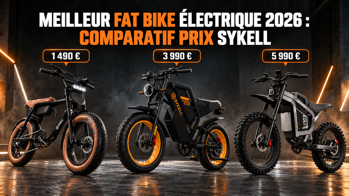 Meilleur Fat Bike Électrique 2026 : comparatif des prix Sykell avec les modèles FATFISH, GT20 et R19