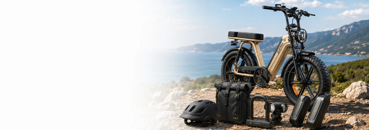 Fat bike électrique Sykell équipé de ses accessoires
