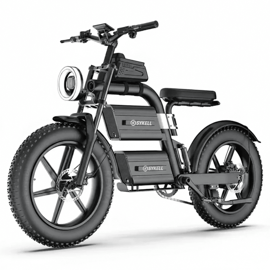 Vélo électrique urbain compact Sykell E20, moteur 500W et pneus larges
