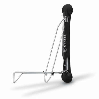 Fixation murale Sykell en acier inoxydable pour vélo électrique, vue de face
