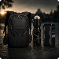 Préparez chaque sortie avec le pack aventure SYKELL. Cette sélection d'accessoires réunit un sac à dos étanche offrant un grand espace de rangement, un mini compresseur électrique portable pour ajuster rapidement la pression des pneus, ainsi qu'une gourde accompagnée de son porte-gourde pour rester hydraté pendant vos trajets. Un ensemble pensé pour les utilisateurs de vélos électriques recherchant autonomie, confort et praticité au quotidien comme lors de longues balades.