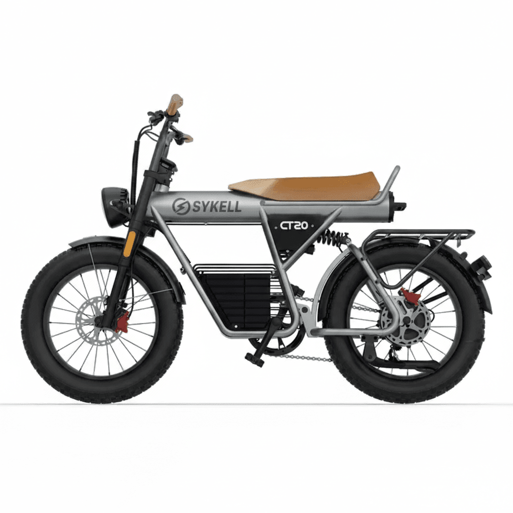 Vélo électrique cargo Sykell CT20 vu de profil, cadre extra-long 180 cm