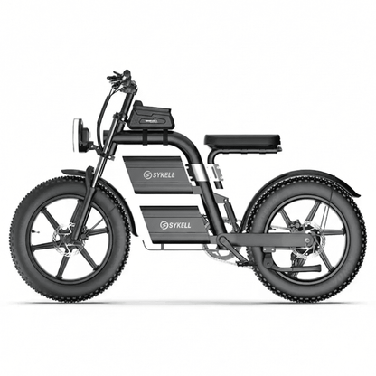 Vélo électrique Sykell E20 vu de profil, cadre aluminium et double suspension