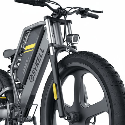 Pneus fat 26 pouces du VTT électrique Sykell T26, détail sculpture