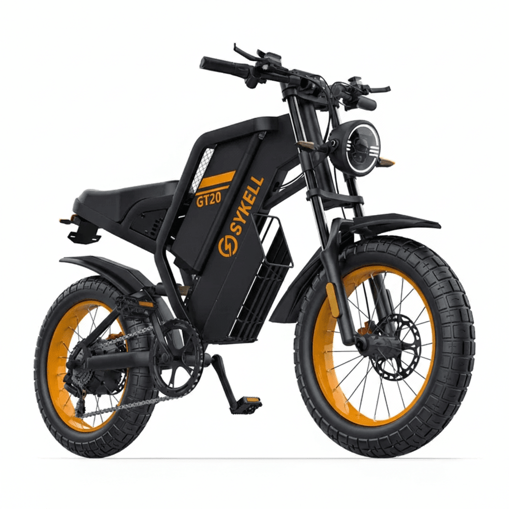 Vélo électrique design moto Sykell GT20, moteur 1500W et pneus fat 20x4