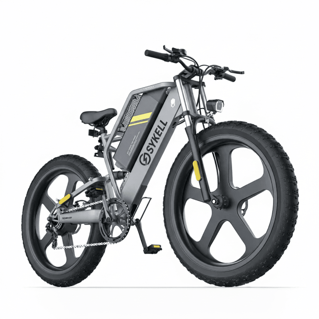 VTT électrique fat bike Sykell T26, moteur 1500W et pneus 26x4 pouces